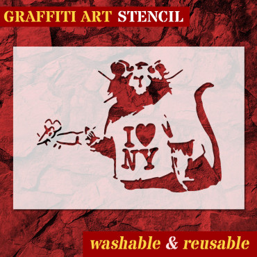Pochoir Rat n.25 - Street Art Pochoir pour la peinture. Pochoir de graffiti.
