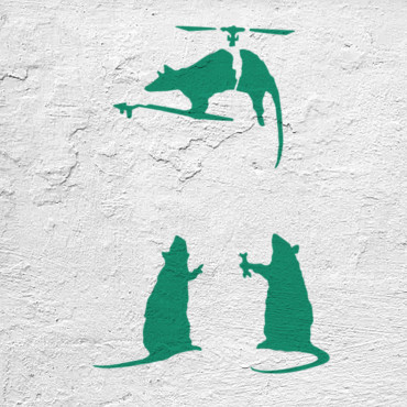 Pochoir Rat n.24 - Street Art Pochoir pour la peinture. Pochoir de graffiti.