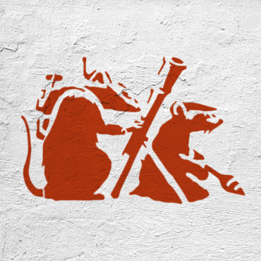 Rat stencil n.23 - Street Art stencil for painting. Mouse graffiti stencil.