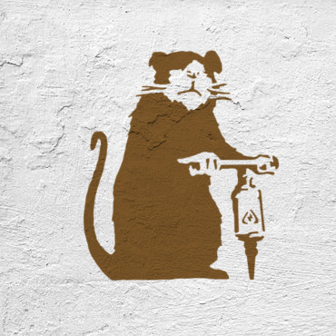 Pochoir Rat n.22 - Street Art Pochoir pour la peinture. Pochoir de graffiti.