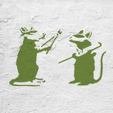 Rat stencil n.21 - Street Art stencil for painting. Mouse graffiti stencil.