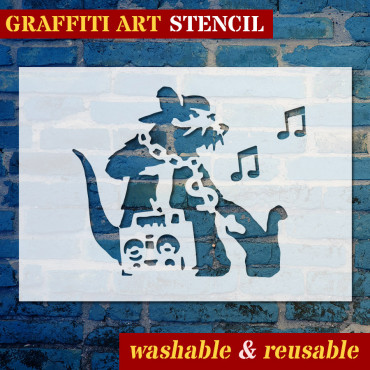 Rat stencil n.19 - Street Art stencil for painting. Mouse graffiti stencil.