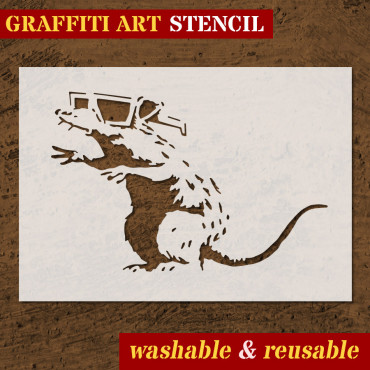 Pochoir Rat n.17 - Street Art Pochoir pour la peinture. Pochoir de graffiti.
