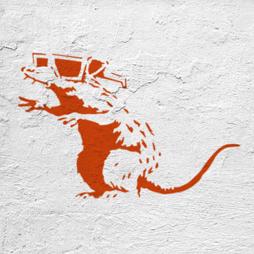Rat stencil n.17 - Street Art stencil for painting. Mouse graffiti stencil.