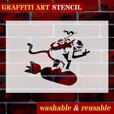 Monkey stencil n.2 - Street Art stencil for painting. Graffiti stencil.