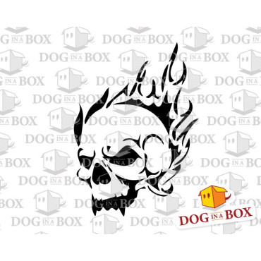 Fire skull stencil n.1 - Reusable bikers stencil for wood, walls, fabrics and party decor