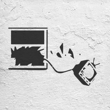 TV stencil n.1 - Street Art stencil for painting. Graffiti stencil.
