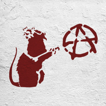 Rat stencil n.12 - Street Art stencil for painting. Mouse graffiti stencil.