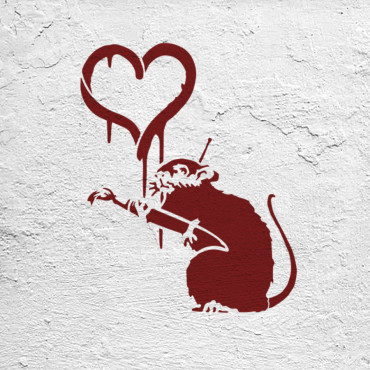 Rat stencil n.11 - Street Art stencil for painting. Mouse graffiti stencil.