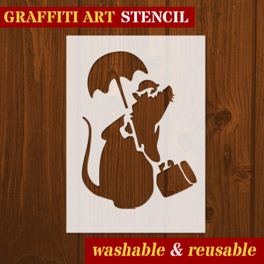 Rat stencil n.8 - Street Art stencil for painting. Mouse graffiti stencil.