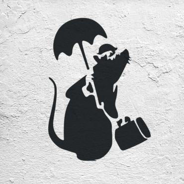 Rat stencil n.8 - Street Art stencil for painting. Mouse graffiti stencil.