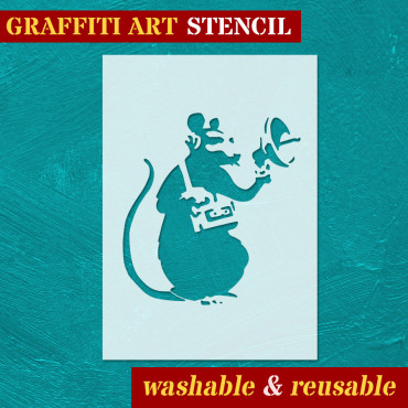 Stencil Topo n. 7 - Stencil Street Art per pittura. Stencil di graffiti topo intercettatore.