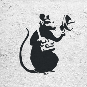 Ratte Schablone n.07 - Street Art Schablone zum Malen. Maus Graffiti Schablone.