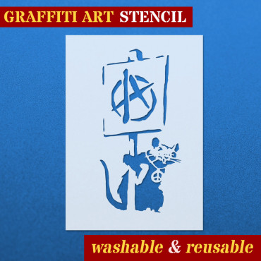 Pochoir Rat n.05 - Street Art Pochoir pour la peinture. Pochoir de graffiti