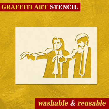 Pulp Fiction stencil n.1 - Street Art stencil for painting. Graffiti stencil.