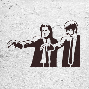Pulp Fiction stencil n.1 - Street Art stencil for painting. Graffiti stencil.