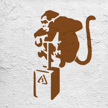 Monkey stencil n.1 - Street Art stencil for painting. Graffiti stencil.