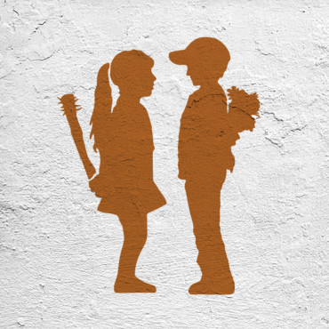 Kids stencil n.2 - Street Art stencil for painting. Riot graffiti stencil.