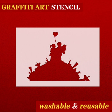 Kids stencil n.1 - Street Art stencil for painting. Graffiti stencil.