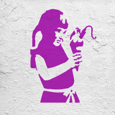 Girl with Ice Cream stencil n.1 - Street Art stencil for painting. Graffiti stencil.