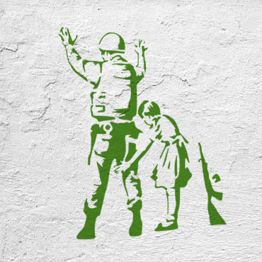 Girl and Cop stencil n.1 - Street Art stencil for painting. Graffiti stencil.