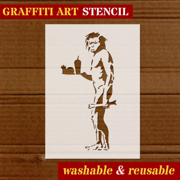 Evolution stencil n.1 - Street Art stencil for painting. Graffiti stencil.