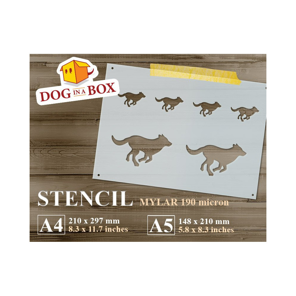 Dogs stencil - Reusable modular dog stencil for wall decoration and
