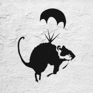 Rat stencil n.2 - Street Art stencil for painting. Mouse graffiti stencil.