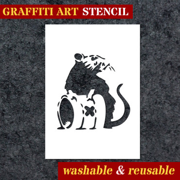 Pochoir Rat n.01 - Pochoir Street Art pour la peinture. Pochoir de graffiti de souris.