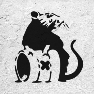 Rat stencil n.01 - Street Art stencil for painting. Mouse graffiti stencil.