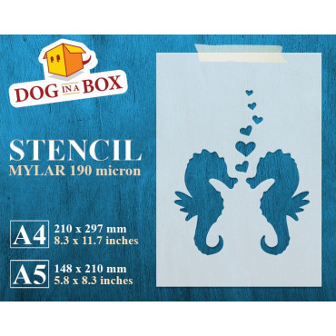 Seahorses stencil - Reusable love stencil for nursery decoration