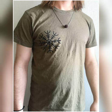 Pochoir Aegishjalmur - pochoir celtique. Pochoir nordique pour panneaux, murs et tissus en bois