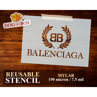 Stencil logo Balenciaga n.1 - Stencil marchio di moda per pittura su tessuti, pareti, plastica