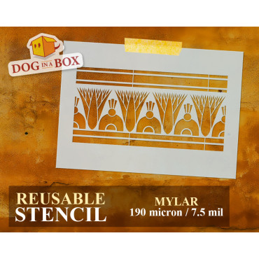 Hieroglyphs pattern stencil n.2 - Reusable egyptian stencil, seamless geometric pattern for walls and cakes