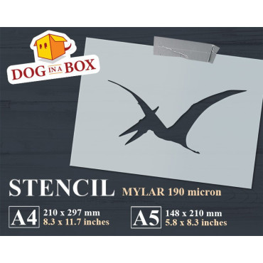 Dinosaurier-Schablone 5er-Set - T-Rex, Velociraptor, Stegosaurus, Triceratop, Flugsaurier - Jura-Schablonen