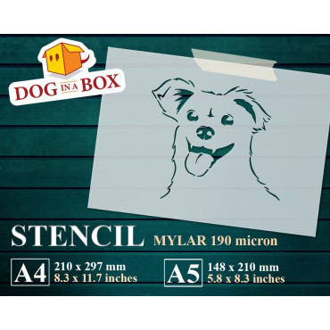 Dog stencil n.6 - Reusable mongrel stencil for wood signs, wall decor, fabric and for veterinary shop