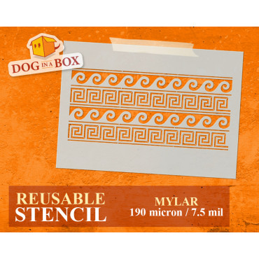 Greek key stencil n.4 - Reusable greek stencil, seamless geometric pattern for walls and fabrics