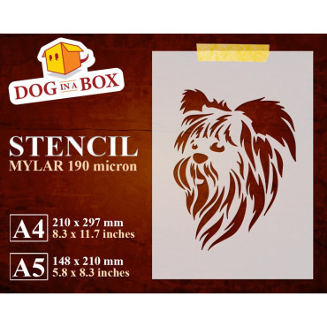 Dog stencil n.5 - Reusable yorkshire stencil for wood signs, wall decor and fabric