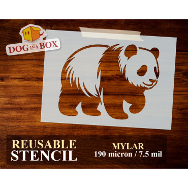 Panda stencil stencil n.2 - Reusable stencil for wall painting, wood and fabrics