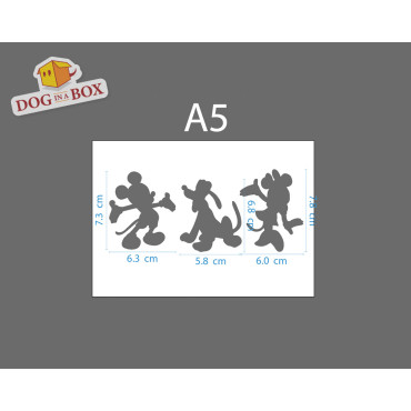 Set di 2 stencil con personaggi Disney: Topolino, Minnie, Pluto, Paperino, Paperina, Pippo