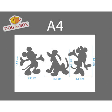 Set di 2 stencil con personaggi Disney: Topolino, Minnie, Pluto, Paperino, Paperina, Pippo