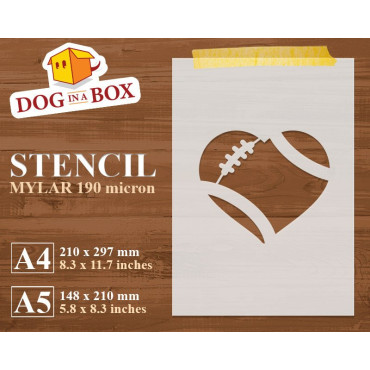 Pochoir coeur football,...