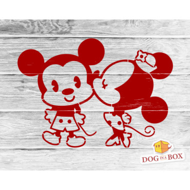 Mickey Mouse and Minnie Mouse stencil n.1 - Disney love stencil for walls, cakes, fabrics