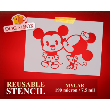 Mickey Mouse and Minnie Mouse stencil n.1 - Disney love stencil for walls, cakes, fabrics