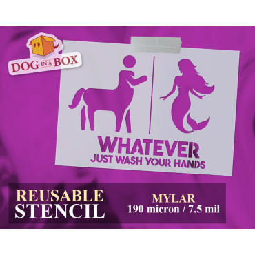 Toilet stencil n.4 - Funny toilet sign stencil. Reusable funny loo stencil for doors and walls