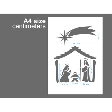 Nativity stencil Set n.1 - Reusable Christmas stencil for churches, wood signs, wall decor