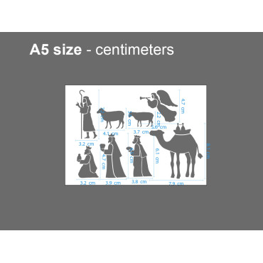 Nativity stencil Set n.2 - Reusable Christmas stencil for churches, wood signs, wall decor