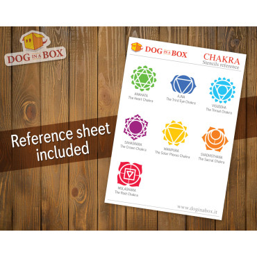 Chakra stencils - 7 individual cards. Reusable Tantra stencils. Hinduism and Buddhism symbols.