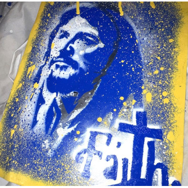 Jesus stencil n.1 - Reusable christian stencil for churches, wood signs, wall decor and catechism