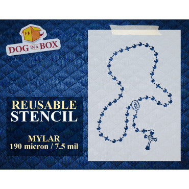 Rosary stencil n.1 - Reusable Christian stencil, Catholic stencil for any surface